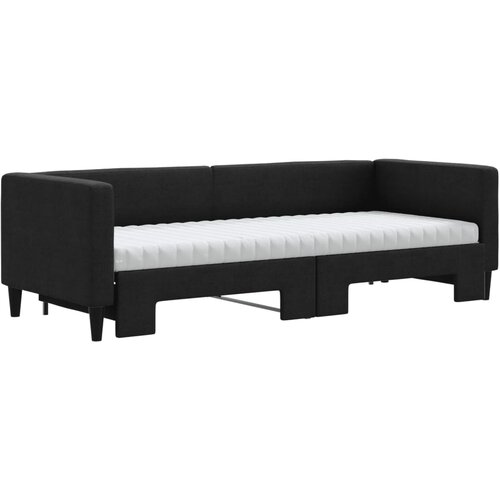  Dnevni krevet na razvlačenje s madracima crni 80x200 cm tkanina Slike