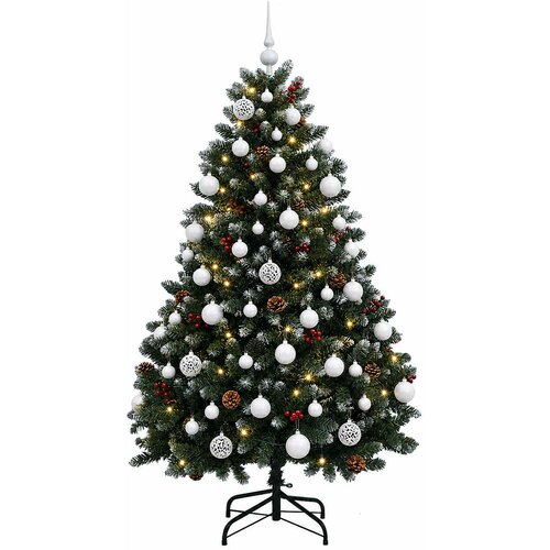  Umjetno božićno drvce zeleno s kuglicom 150 cm 150 LED lampica Slike