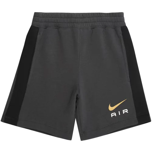 Nike Sportswear Hlače 'AIR' zlatna / tamo siva / crna / bijela
