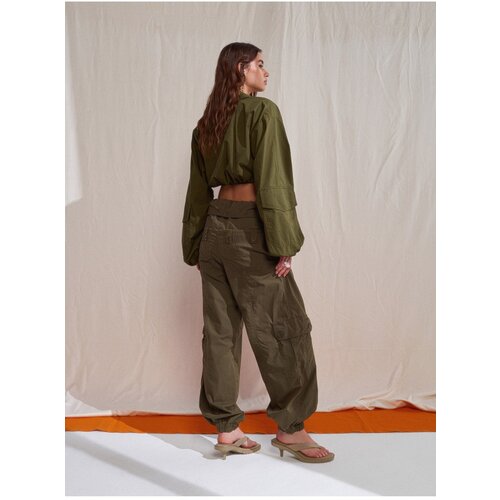 Dilvin 70928 Waist Fold Cargo Pants-Khaki Slike