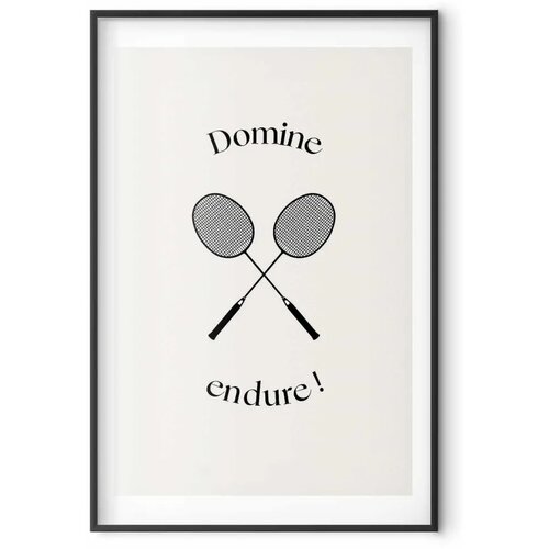  Plakat - Summer Games - Badminton Rackets on a White Background 40x60 Crni okvir s margom Cene