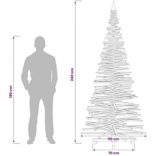  Drveno božićno drvce KOTKA 240 cm Masivna borovina Prirodno - 240 cm Prirodna (neobrađena) Slike