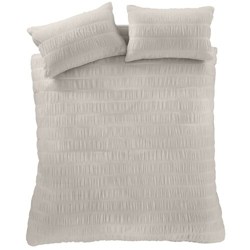 Catherine Lansfield Bež posteljina za bračni krevet/za produženi krevet od krepa 230x220 cm Seersucker – Cene