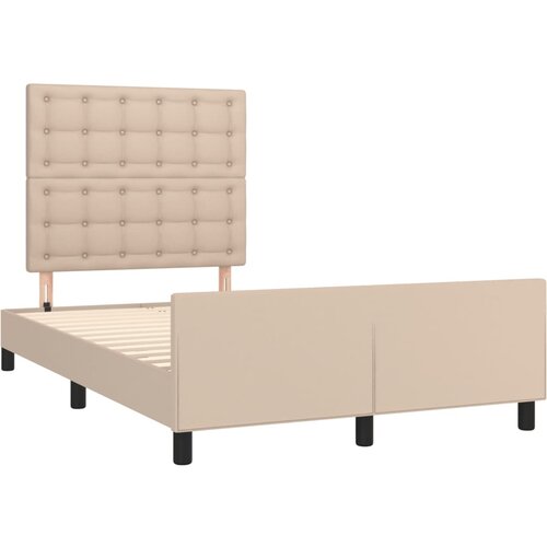 vidaXL Posteljni okvir z vzglavjem kapučino 120x190 cm umetno usnje, (21128644) Cene