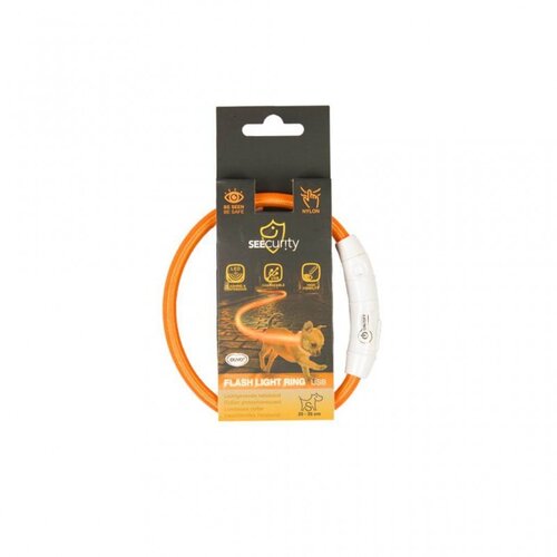 Duvoplus ogrlica za pse, svetleća usb nylon, 35cm, narandžasta Slike