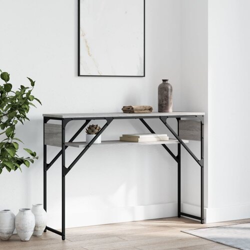  Konzolni stol s policama siva boja hrasta 105x30x75 cm Cene