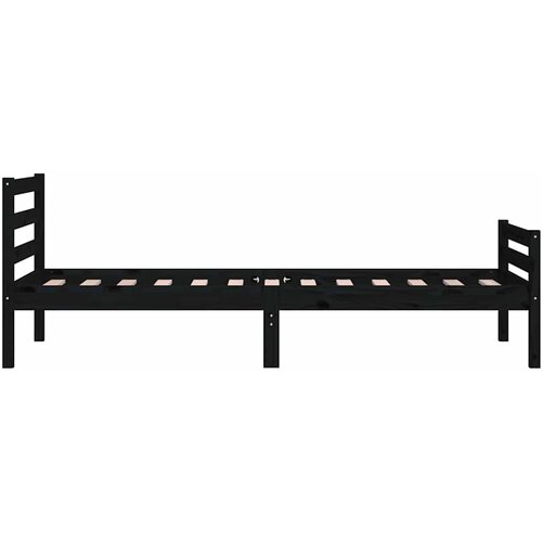 Okvir za krevet od masivnog drva crni 100 x 200 cm Slike