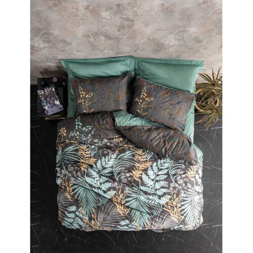  Clorasa - Mint MintAnthraciteBrown Satin Single Quilt Cover Set (DE) Slike
