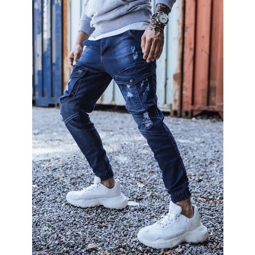 DStreet Blue UX3284 men's trousers Slike