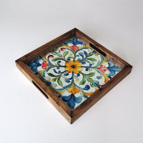 Aberto Design poslužavnik REF059 35 x 35 x 4 cm, šareni Cene