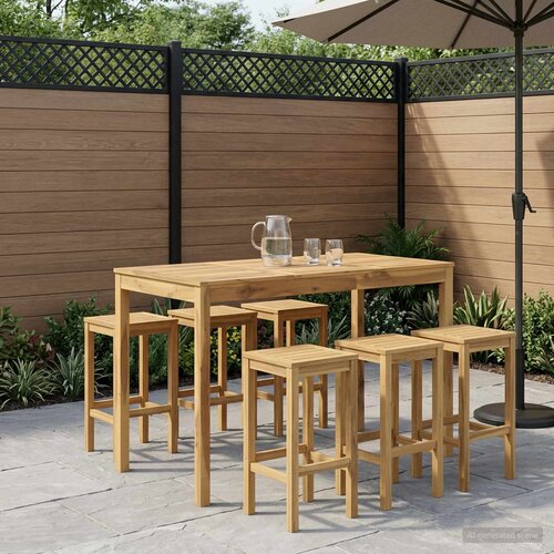  Stol za bar u vrtu Bijela 141 x 80,5 x 105 cm Slike