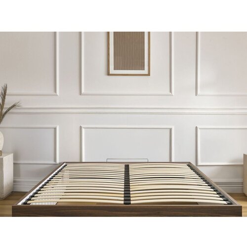 Bobochic Paris Tamno smeđi bračni krevet od iverice u dekoru breze s prostorom za odlaganje/bez uzglavlja s podnicom 160x200 cm Mara &amp;ndash; Slike