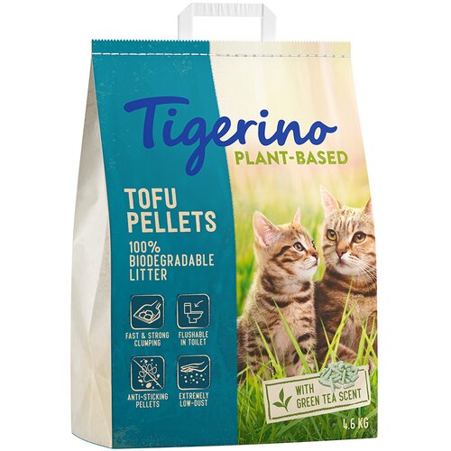 Tigerino Plant-Based Tofu pijesak za mačke – miris zelenog čaja - 2 x 4,6 kg Cijene