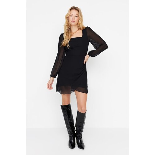 Trendyol Black Square Collar Dress Cene