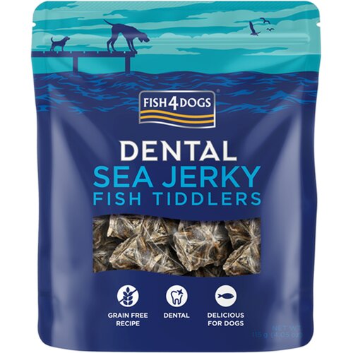 Fish4Dogs Pribolj&scaron;ki Dental Sea Jerky Tiddlers koža bele ribe 115 g Cene