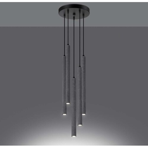  Sollux SL.1275 - Viseći luster PASTELO na sajli 5xG9/8W/230V beton Slike
