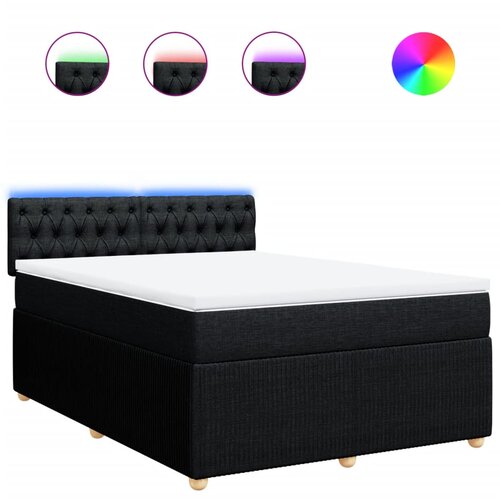 vidaXL Box spring posteljni z vzmetnico črn 140x190 cm blago, (21306657) Cene