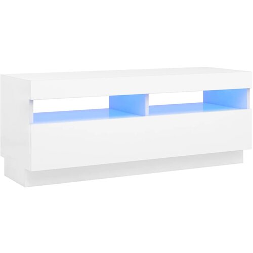 Maison Chic TV omarica - TV stojalo - Televizijska omarica z LED lučkami bela 100x35x40 cm, (21702177) Cene