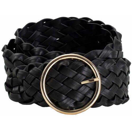 Fashion Hunters Black braided belt made of eco-leather OCH BELLA Slike