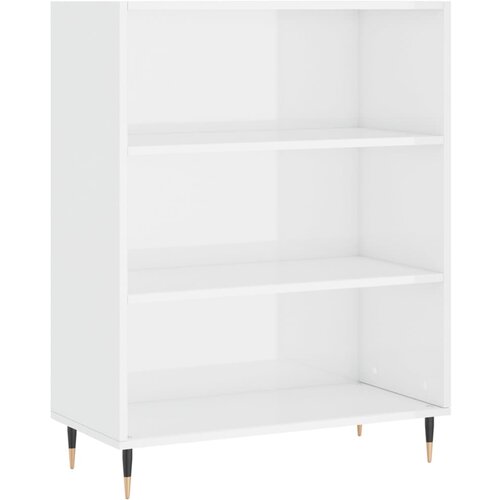 Maison Chic Knjižna omara - Knjižni regal visok sijaj bela 69,5x32,5x90 cm inženirski les, (21724660) Slike