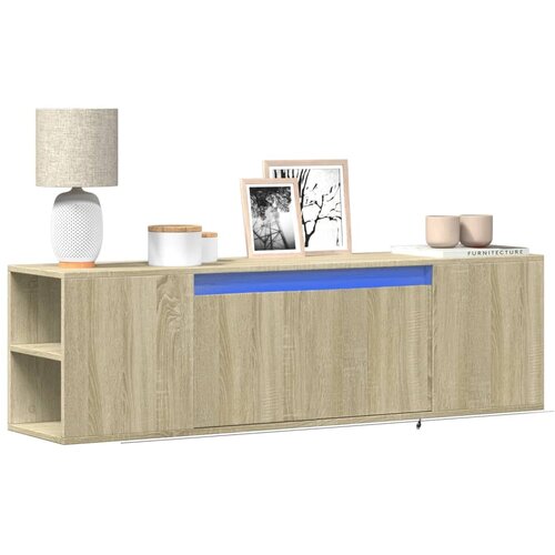 vidaXL Stenska TV omarica z LED lučkami sonoma hrast 135x31x39,5 cm Cene