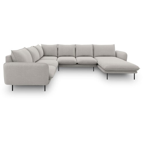 Cosmopolitan Design svetlo siva sedežna garnitura v U obliki Vienna, levi kot Slike