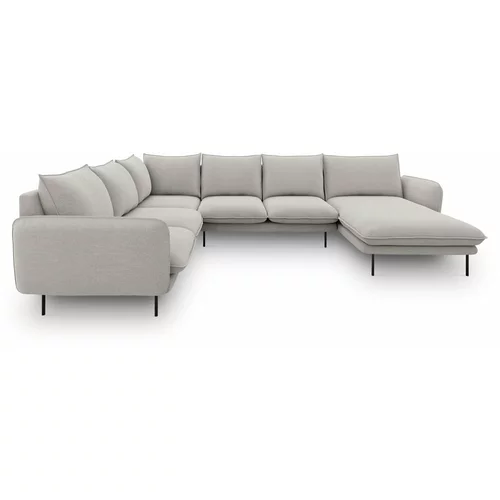 Cosmopolitan Design svijetlosiva sofa u obliku slova U Vienna, lijevi kut