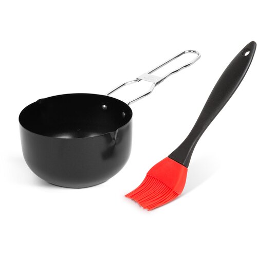 Bbq Kovinska posodica za mariniranje s silikonskim čopičem 11,5 x 6,6 cm Slike