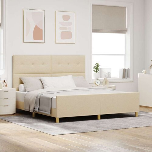  Postelja Krem 180x200 cm Tkanina, (22049027) Slike