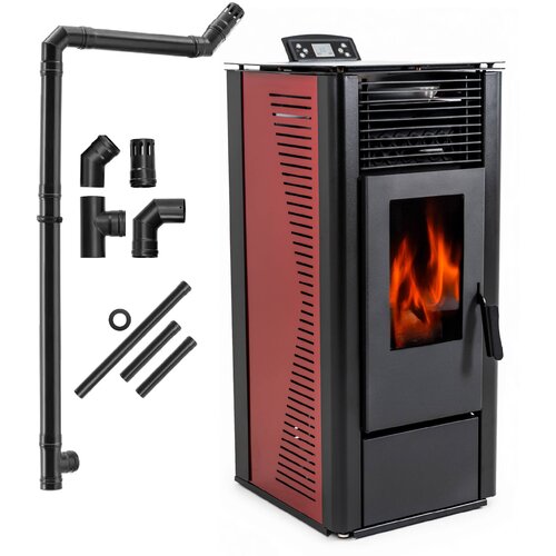 THUNDER Peč na pelete &ndash; Wi-Fi upravljanje, 20 kg rezervoar, avtomatsko ogrevanje &reg; KARMEN-RED 10 kW, (5000098559) Cene