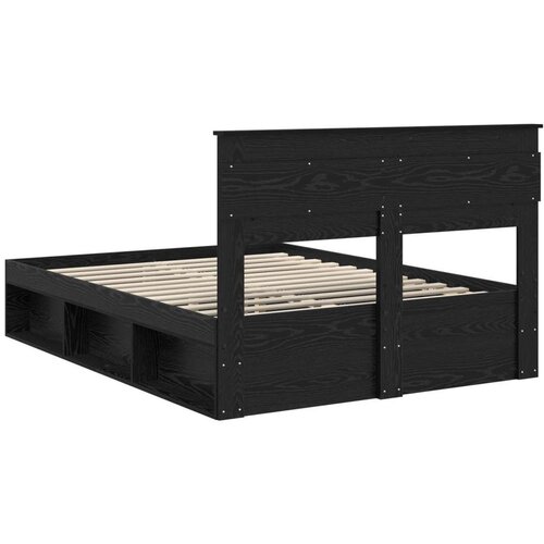 Okvir za krevet Crna 150 x 200 cm Čvrsto borovo drvo Slike