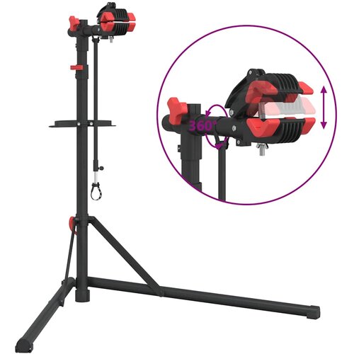  Stalak za popravak bicikla sklopivi 92 - 152 cm crveni čelični Slike