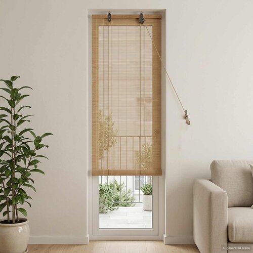 Rolo zavjesa Smeđa 40 x 220 cm Bambus Slike