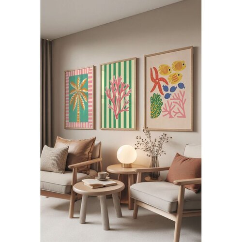 WALLXPERT &Ccedil;-300829 - 3040 set dekorativnih slika u vi&scaron;e boja (3 komada) Cene