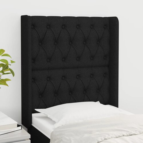  Uzglavlje s u&scaron;ima crno 83x16x118/128 cm od tkanine Cijene