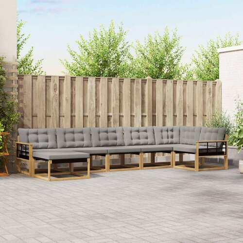  Set vanjskih sofa 7 kom. Bijela i svjetlosiva 406 x 168,5 x 73 cm Cene