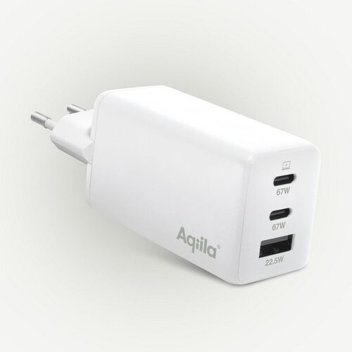 Aqiila Chargebird W2 GAN 65W USB-C x2 + USB-A Kućni Punjač Bijeli Cene