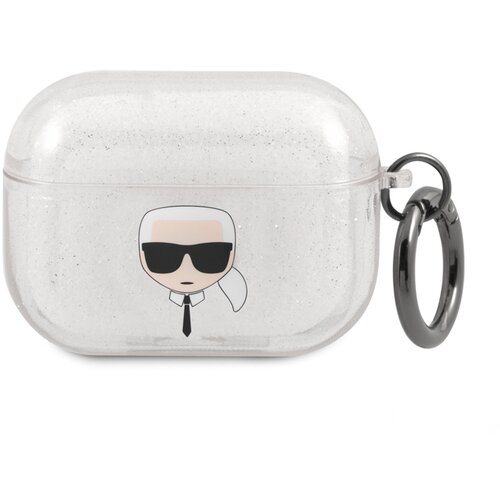 Karl Lagerfeld Ohišje za slušalke Airpods za Airpods Pro Glitter Chic, Srebrna, (5000075450) Cene