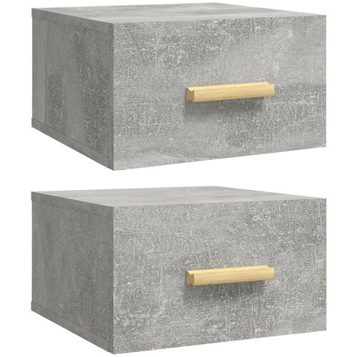 vidaXL Stenska nočna omarica 2 kosa betonsko siva 35x35x20 cm, (20732603) Cene