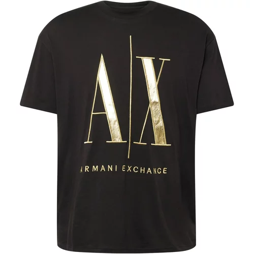 Armani Exchange Majica zlatna / crna