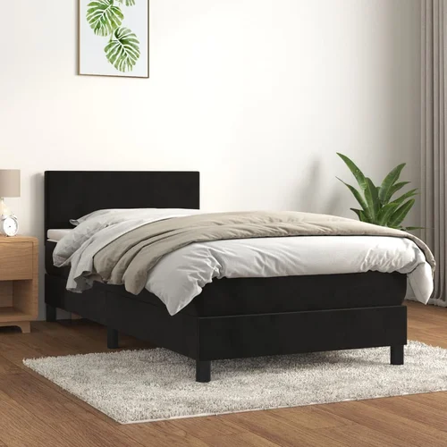 vidaXL Box spring krevet s madracem crni 80 x 200 cm baršunasti