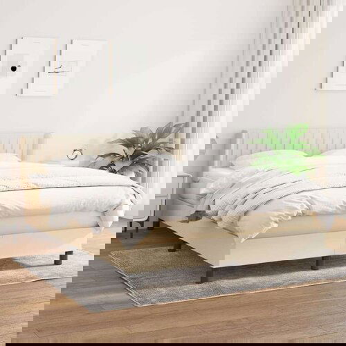  S oprugama i madracem krem 140x200 cm od tkanine Slike