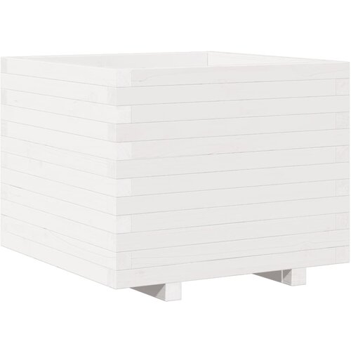  Vrtna sadilica bijela 60x60x49,5 cm od masivne borovine Slike