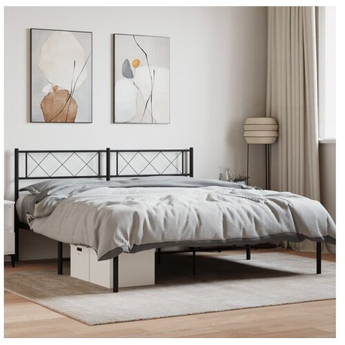 vidaXL okvir za krevet s uzglavljem crni 150x200 cm Cene