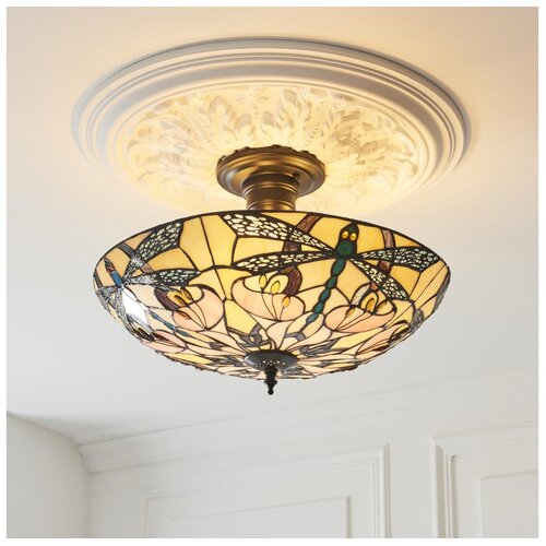 Endon 111892 - Plafonski luster Tiffany ASHTON 3xE27/10W/230V prečnik 45 cm Slike