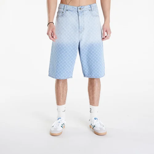 Daily Paper Zella Monogram Denim Shorts Mid Blue