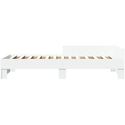  Okvir za krevet bijeli 100 x 200 cm konstruirano drvo Slike