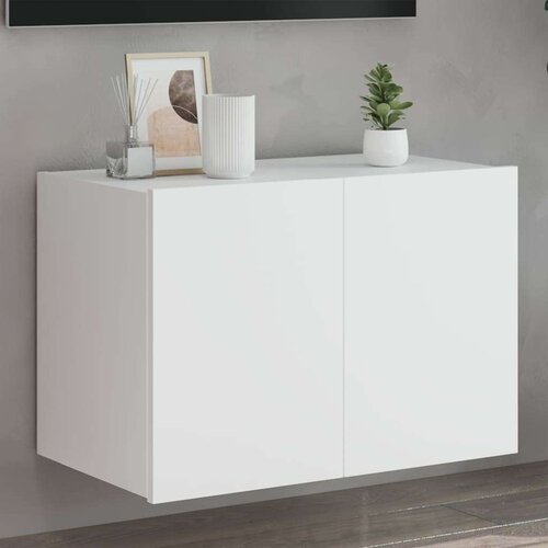 Zidni TV ormarić s LED svjetlima bijeli 60 x 35 x 41 cm Slike