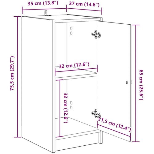 VidaXL Kreveta Crni hrast 35 x 37 x 76 cm Konstruirano drvo Slike