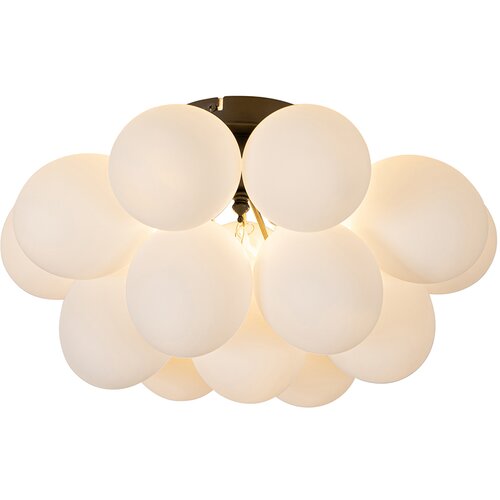 QAZQA Smart plafondlamp zwart met opaal glas 4-lichts incl. 4 Wifi G9 - Uvas Cene